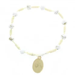 Palais du Rosaire Bracelet de Communion sur corde avec perles blanches^ Bracelet Dizainier