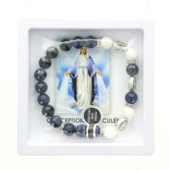 Palais du Rosaire Bracelet de la Vierge Miraculeuse en pierres semi-précieuses^ Bracelet Fantaisie