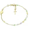 Palais du Rosaire Bracelet de la Vierge Miraculeuse en Argent doré avec des perles Swarovski^ Bracelet Argent