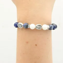Palais du Rosaire Bracelet de la Vierge Miraculeuse en pierres semi-précieuses^ Bracelet Fantaisie