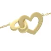 Palais du Rosaire Bracelet de Lourdes avec double coeur en plaqué or^ Bracelet Plaqué Or