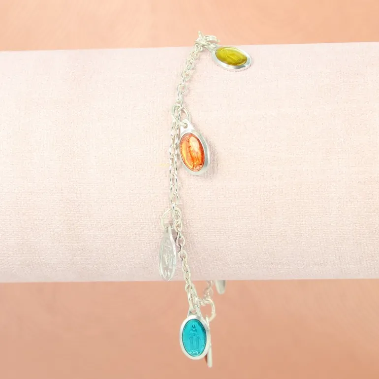 Palais du Rosaire Bracelet dizainier alpacca avec médaille miraculeuse^ Bracelet Dizainier