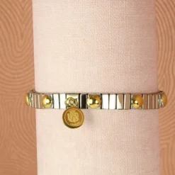 Palais du Rosaire Bracelet dizainier argent billes dorées^ Bracelet Argent