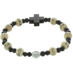 Palais du Rosaire Bracelet dizainier avec l'inscription Lourdes sur perles de bois^ Bracelet Dizainier