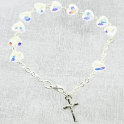 Palais du Rosaire Bracelet dizainier avec perles Swarovski en forme de coeur^ Bracelet Dizainier