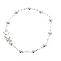 Palais du Rosaire Bracelet dizainier en argent avec croix 18 cm^ Bracelet Dizainier | Bracelet Argent