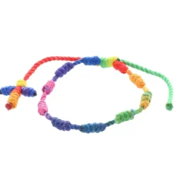 Palais du Rosaire Bracelet dizainier en corde multicolore^ Bracelet Dizainier