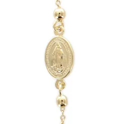 Palais du Rosaire Bracelet dizainier en plaqué or avec médaille Miraculeuse et une croix^ Bracelet Plaqué Or