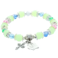 Palais du Rosaire Bracelet dizainier grains lumineux et Apparition de Lourdes^ Bracelet Dizainier