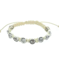Palais du Rosaire Bracelet dizainier médailles argentées Apparition de Lourdes et Vierge Marie^ Bracelet Dizainier