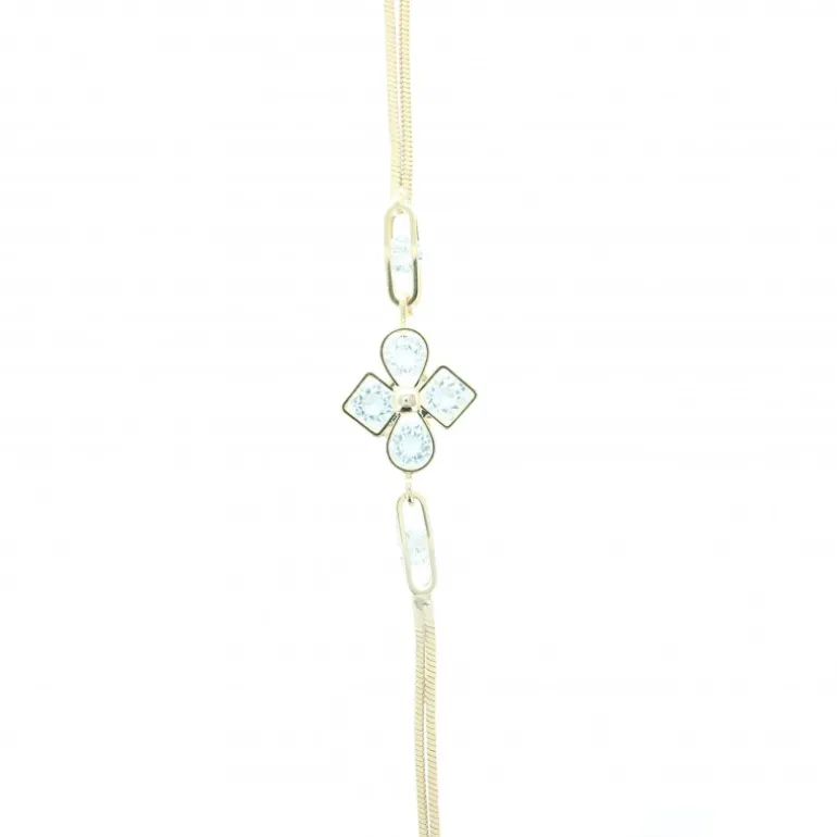 Palais du Rosaire Bracelet doré avec une croix en zircon^ Bracelet Fantaisie