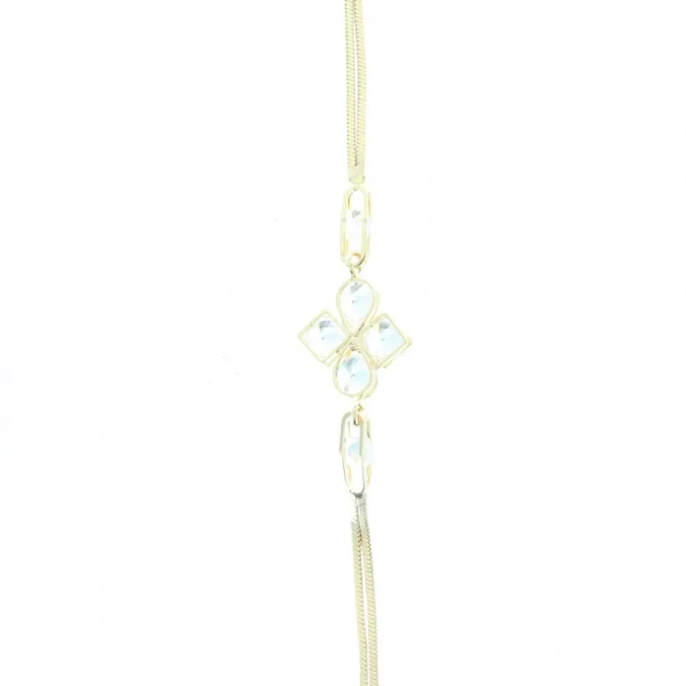 Palais du Rosaire Bracelet doré avec une croix en zircon^ Bracelet Fantaisie