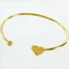 Palais du Rosaire Bracelet doré jonc ouvert avec un coeur^ Bracelet Fantaisie