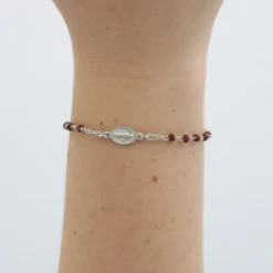 Palais du Rosaire Bracelet en argent 925 avec pendentif médaille miraculeuse^ Bracelet Argent