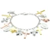Palais du Rosaire Bracelet en Argent avec pendentifs croix et médailles religieuses^ Communion | Bracelet Argent