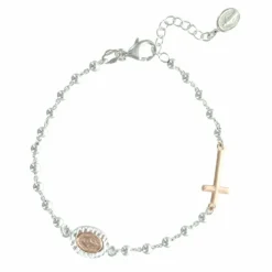 Palais du Rosaire Bracelet en Argent avec une médaille de la Vierge Miraculeuse et une croix^ Bracelet Argent