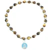Palais du Rosaire Bracelet en pierres naturelles avec médaillon de la Vierge^ Bracelet Fantaisie