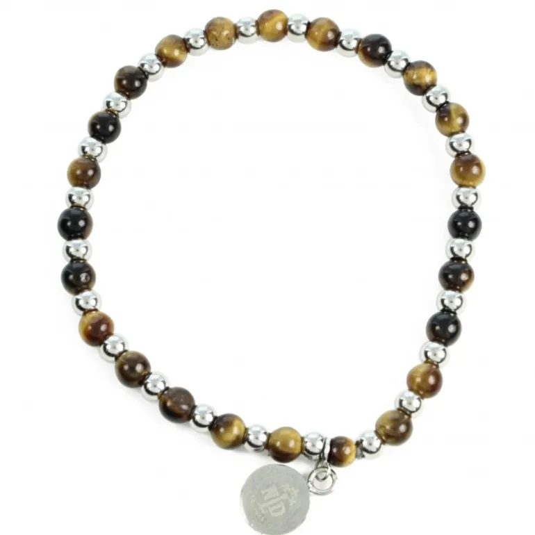 Palais du Rosaire Bracelet en pierres naturelles avec médaillon de la Vierge^ Bracelet Fantaisie