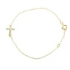 Palais du Rosaire Bracelet en plaqué or avec croix strass et coeur ajouré^ Bracelet Plaqué Or