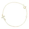 Palais du Rosaire Bracelet en plaqué or avec croix ajourée en strass et fermoir^ Bracelet Plaqué Or