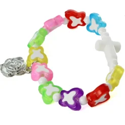 Palais du Rosaire Bracelet enfant avec perles multicolores et papillon^ Bracelet Fantaisie