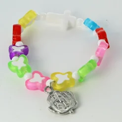 Palais du Rosaire Bracelet enfant avec perles multicolores et papillon^ Bracelet Fantaisie
