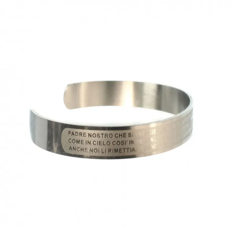 Palais du Rosaire Bracelet jonc avec prières en acier^ Bracelet Fantaisie
