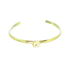 Palais du Rosaire Bracelet jonc doré avec une pierre strass^ Bracelet Fantaisie