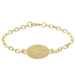 Palais du Rosaire Bracelet Plaqué Or et médaille Vierge Miraculeuse^ Communion | Bracelet Plaqué Or