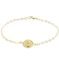 Palais du Rosaire Bracelet Plaqué Or, médaille centrale double face Apparition de Lourdes et Vierge Marie^ Bracelet Plaqué Or