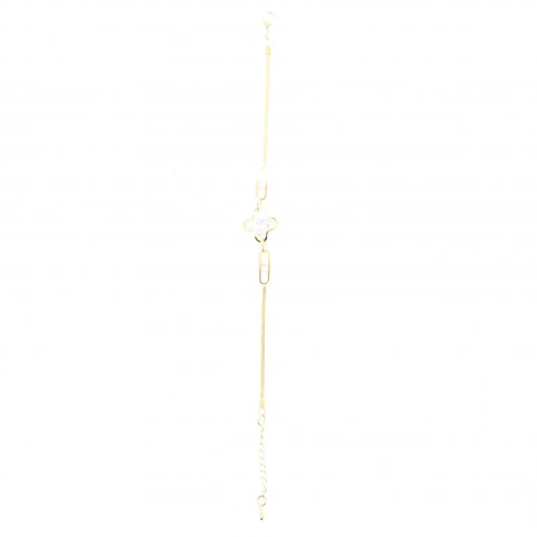 Palais du Rosaire Bracelet religieux doré avec petite croix en zircon^ Bracelet Fantaisie