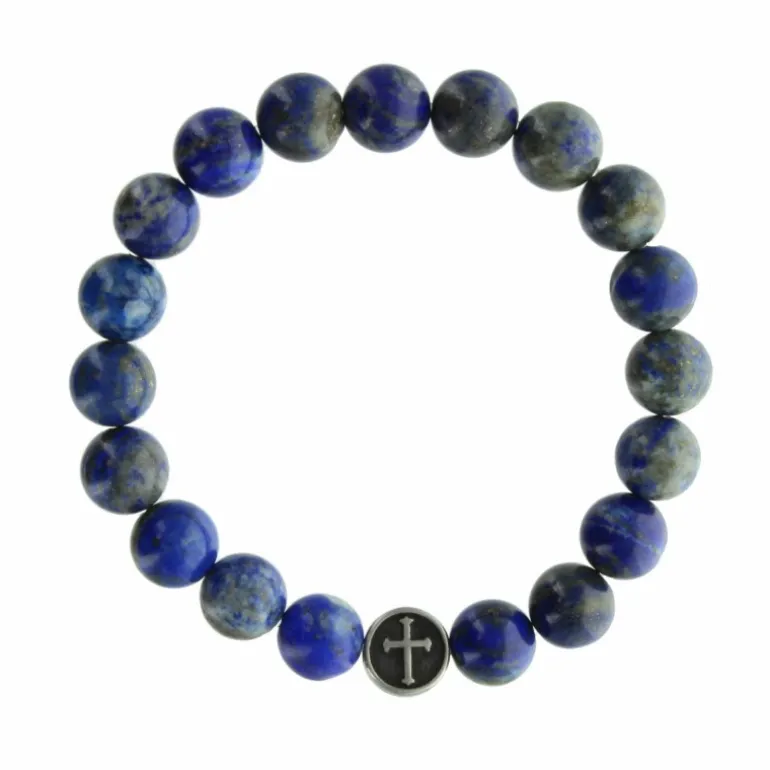 Palais du Rosaire Bracelet religieux en pierres de Lapis Lazuli^ Bracelet Fantaisie
