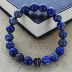 Palais du Rosaire Bracelet religieux en pierres de Lapis Lazuli^ Bracelet Fantaisie