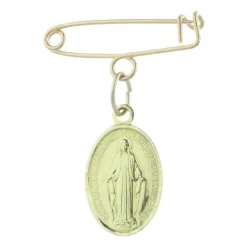 Palais du Rosaire Broche de la Vierge Miraculeuse en métal doré^ Broche Métal
