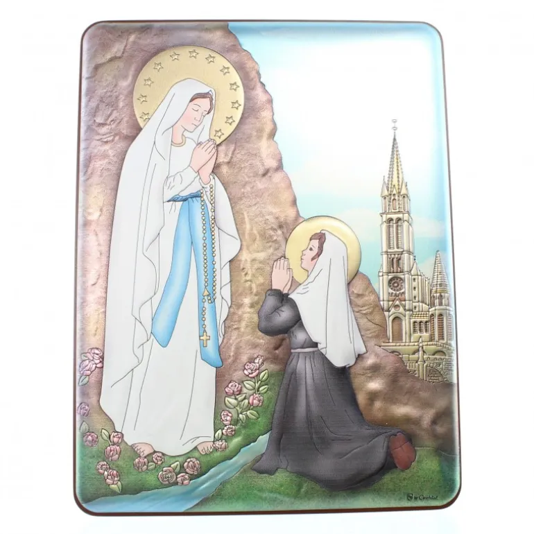Palais du Rosaire Cadre Apparition de Lourdes en couleur de 16x21cm^ Cadre Religieux