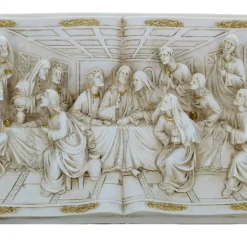 Palais du Rosaire Cadre Cène en Résine Ivoire 31x17cm^ Pâques | Cadre Religieux