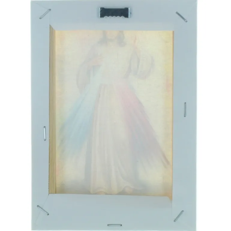 Palais du Rosaire Cadre de Jésus Miséricordieux sur toile imprimée 13 x 18cm^ Cadre Religieux