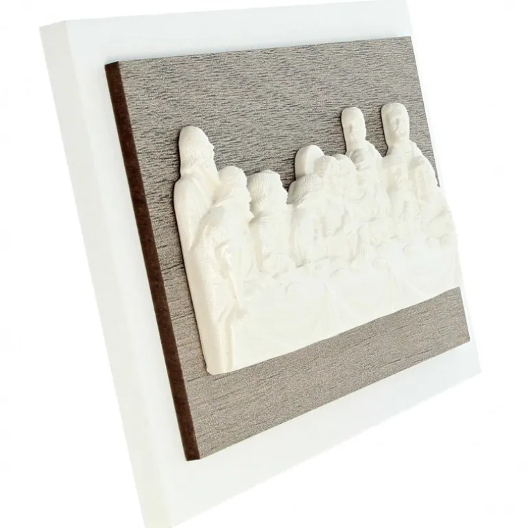 Palais du Rosaire Cadre de la Cène en résine blanche 16x11cm^ Pâques | Cadre Religieux