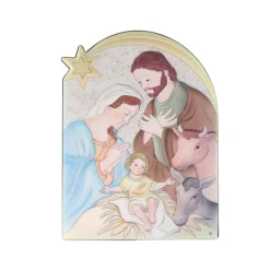 Palais du Rosaire Cadre de la Nativité avec étoile en bois et aluminium 16x21cm^ Décoration De Noël | Cadre Religieux