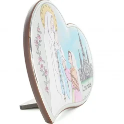 Palais du Rosaire Cadre de l'Apparition de Lourdes en métal argenté et coloré 15x13cm^ Cadre Religieux