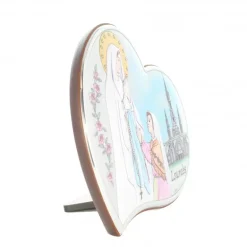 Palais du Rosaire Cadre de l'Apparition de Lourdes en métal argenté et coloré 15x13cm^ Cadre Religieux