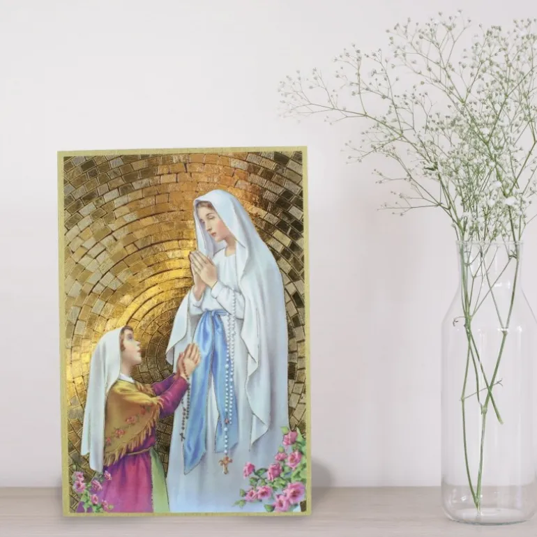 Palais du Rosaire Cadre effet mosaïque Apparition de Lourdes^ Cadre Religieux