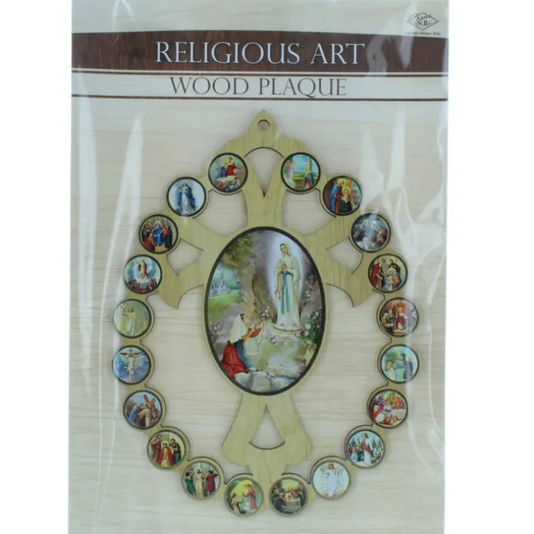 Palais du Rosaire Cadre en bois de Lourdes et la vie du Christ 20x14cm^ Cadre Religieux