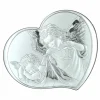 Palais du Rosaire Cadre religieux en forme de coeur avec des Anges 14,5x12cm^ Baptême | Cadre Religieux