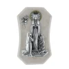 Palais du Rosaire Cadre religieux en résine Apparition de Lourdes argentée 7,5 x 12 cm^ Cadre Religieux