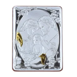 Palais du Rosaire Cadre religieux la Sainte Famille argentée 5 x 7 cm^ Cadre Religieux