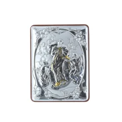 Palais du Rosaire Cadre religieux Marie qui défait les noeuds argentée 5 x 7 cm^ Cadre Religieux