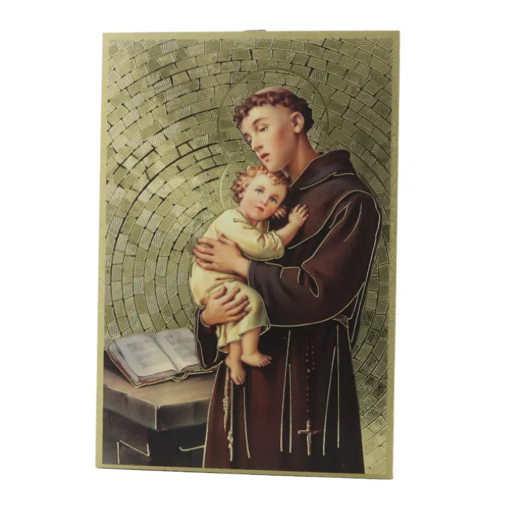 Palais du Rosaire Cadre religieux Saint Antoine en bois effet mosaique 10x15cm^ Cadre Religieux