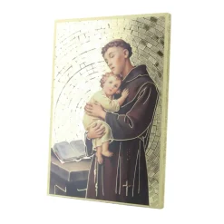 Palais du Rosaire Cadre religieux Saint Antoine en bois effet mosaique 10x15cm^ Cadre Religieux