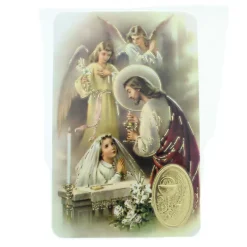 Palais du Rosaire Carte de prière de Communion pour fille^ Communion | Image Religieuse